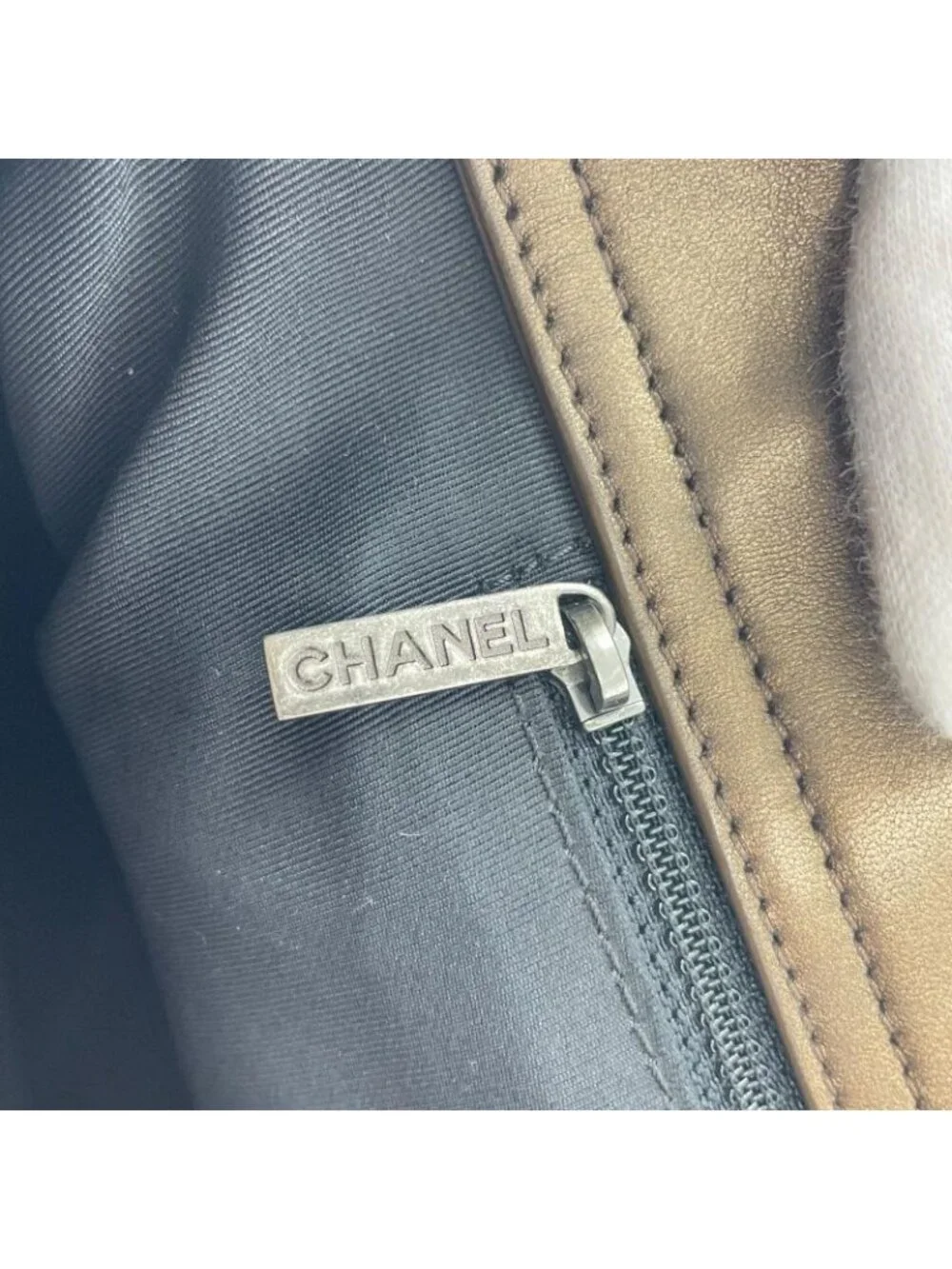 Chanel Quilted Tote Caviar Leather Brown Silver - Picture 14 of 14